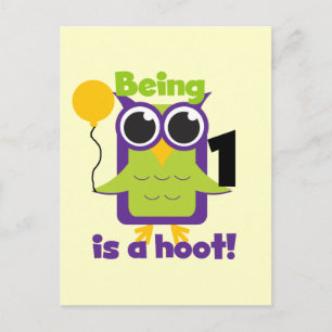 Carte Postale T-shirts et cadeaux d'anniversaire de Hoot Owl 1er