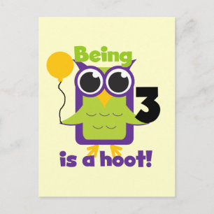 Carte Postale T-shirts et cadeaux d'anniversaire de Hoot Owl 3e