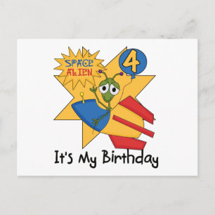 Carte Postale T-shirts et cadeaux de 4e anniversaire de l'Alien 