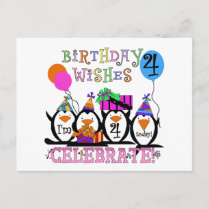 Carte Postale T-shirts et cadeaux de 4ème anniversaire de Pengui