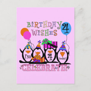 Carte Postale T-shirts et cadeaux de 4ème anniversaire de Pengui