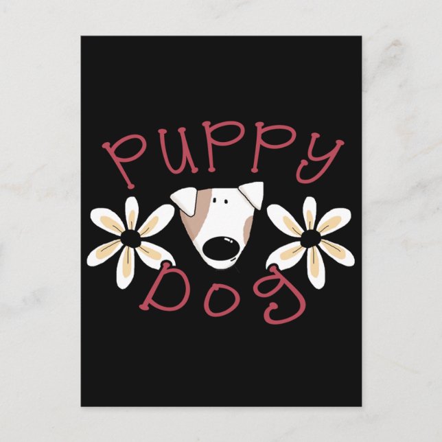 Carte Postale T-shirts et cadeaux de Chien Chien de Fleurs (Devant)