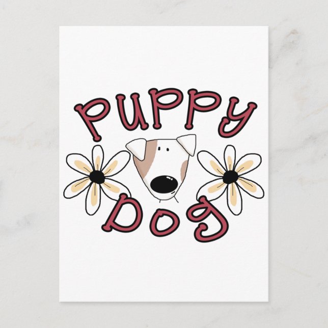 Carte Postale T-shirts et cadeaux de Chien Chien de Fleurs (Devant)