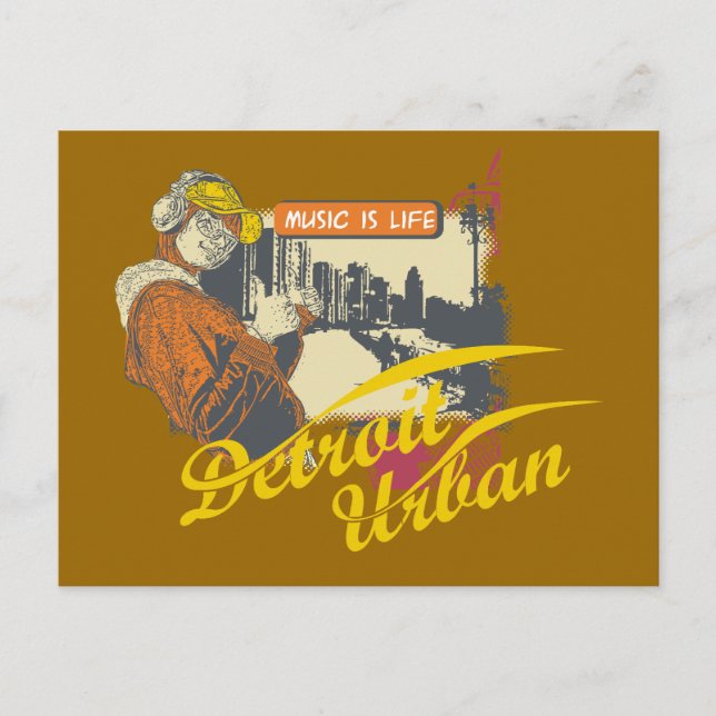 Carte Postale T-shirts et cadeaux de Detroit Urban (Devant)