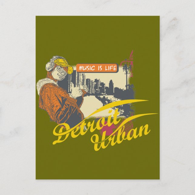 Carte Postale T-shirts et cadeaux de Detroit Urban (Devant)