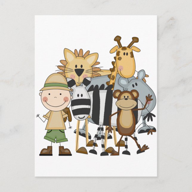 Carte Postale T-shirts et cadeaux de garçon de safari (Devant)