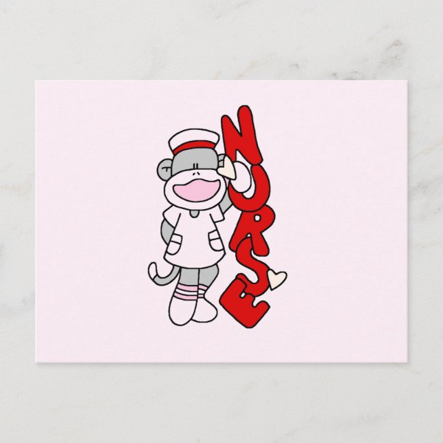 Carte Postale T-shirts et cadeaux de l'infirmière singe de choc (Devant)