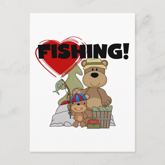 Carte Postale T-shirts et cadeaux de pêche HEART (Devant)