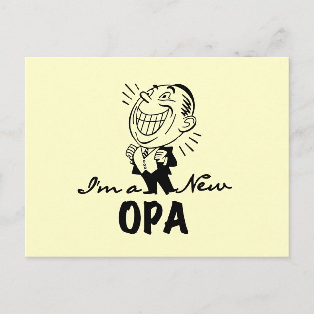 Carte Postale T-shirts et cadeaux en nouvel opa souriants (Devant)