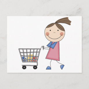 Carte Postale T-shirts et cadeaux Girl Shopping