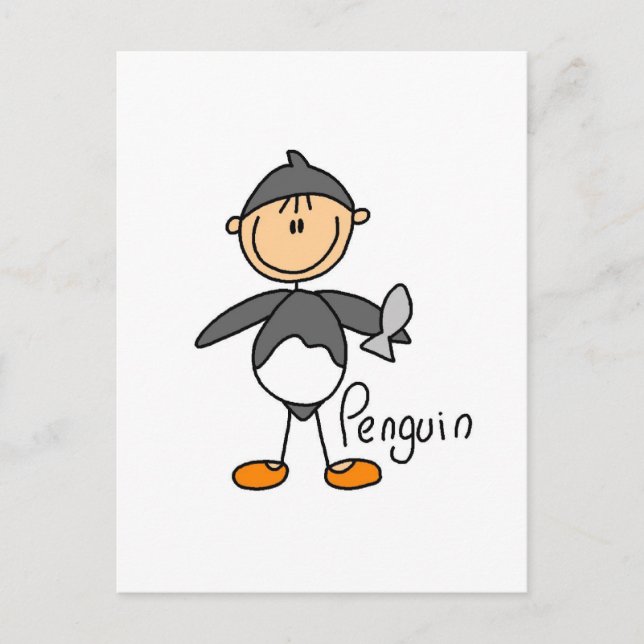 Carte Postale T-shirts et cadeaux habillés de manchots (Devant)