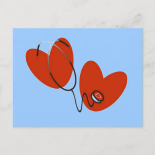 Carte Postale T-shirts et cadeaux Hearts and Stethoscope