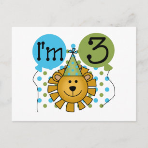 Carte Postale T-shirts et cadeaux Lion 3e anniversaire