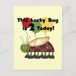 Carte Postale T-shirts et cadeaux Lucky Bug 2e anniversaire