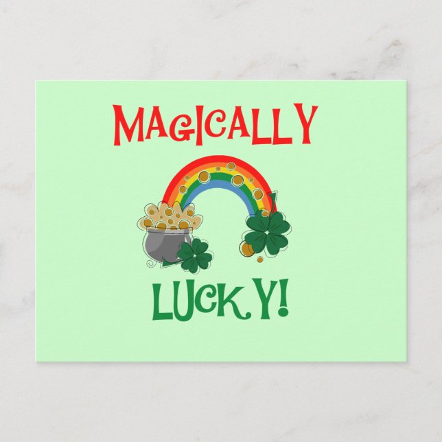 Carte Postale T-shirts et cadeaux magiquement chanceux (Devant)