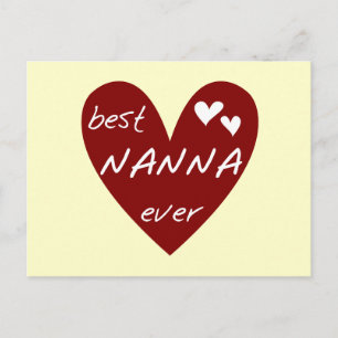 Carte Postale T-shirts et Cadeaux Meilleure Nanna du Cœur Rouge