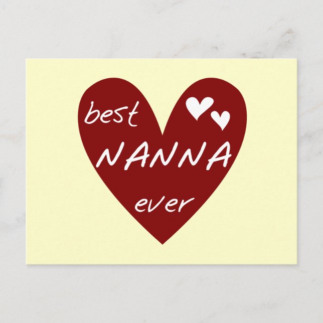 Carte Postale T-shirts et Cadeaux Meilleure Nanna du Cœur Rouge (Devant)