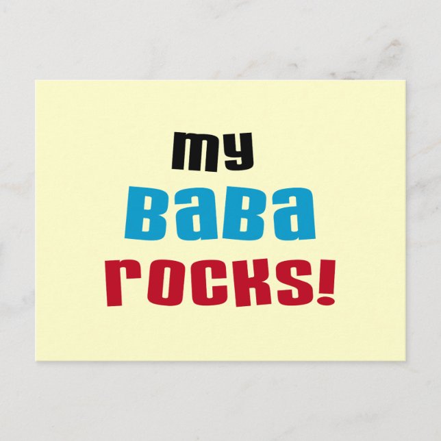 Carte Postale T-shirts et cadeaux My Baba Rocks (Devant)