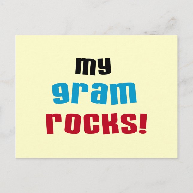 Carte Postale T-shirts et cadeaux My Gram Rocks (Devant)