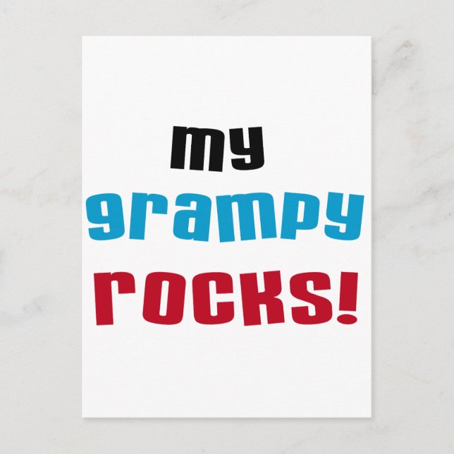 Carte Postale T-shirts et cadeaux My Grampy Rocks (Devant)
