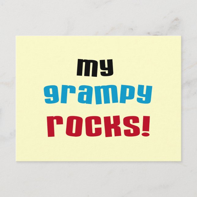 Carte Postale T-shirts et cadeaux My Grampy Rocks (Devant)