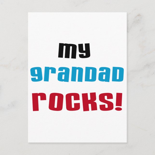 Carte Postale T-shirts et cadeaux My Grandad Rocks (Devant)