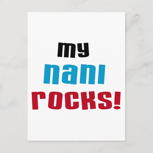 Carte Postale T-shirts et cadeaux My Nani Rocks (Devant)
