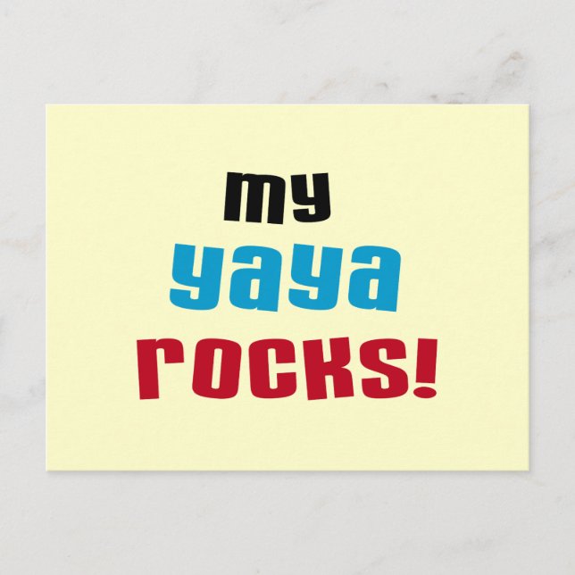 Carte Postale T-shirts et cadeaux My Yaya Rocks (Devant)