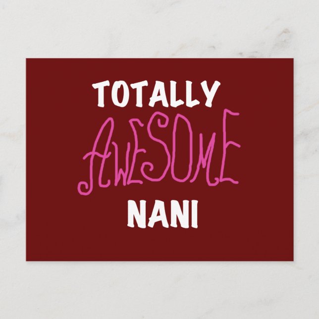 Carte Postale T-shirts et cadeaux Nani roses absolument géniaux (Devant)