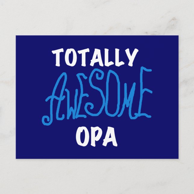 Carte Postale T-shirts et cadeaux Opa bleu absolument géniaux (Devant)