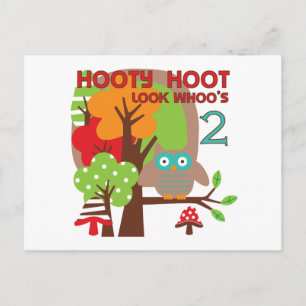 Carte Postale T-shirts et cadeaux Owl 2nd Birthday