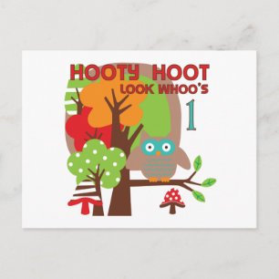 Carte Postale T-shirts et cadeaux Owl First Birthday
