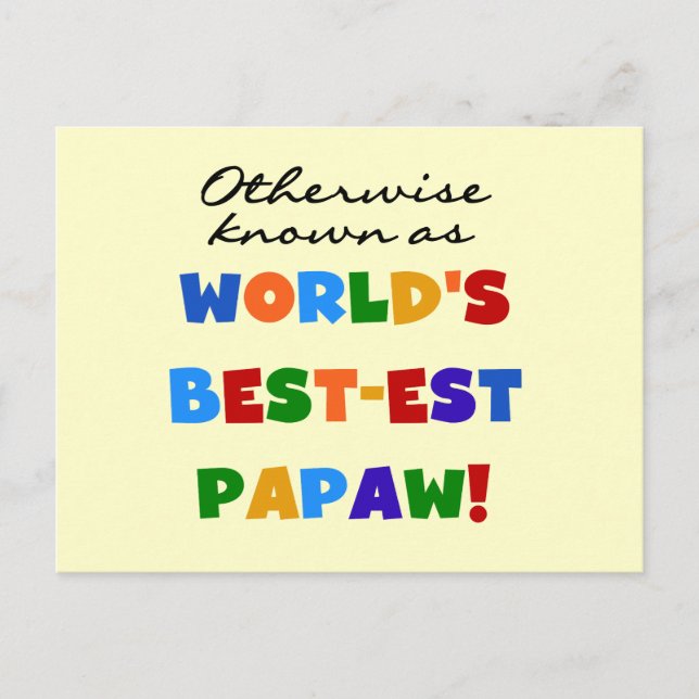 Carte Postale T-shirts et Cadeaux Papaw les Mieux Connus (Devant)