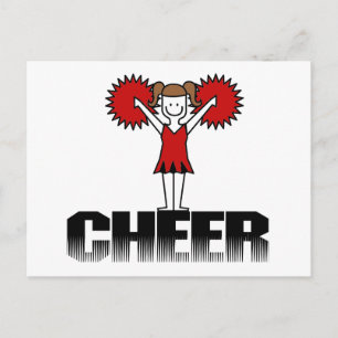 Carte Postale T-shirts et cadeaux Pom-pom girl rouges
