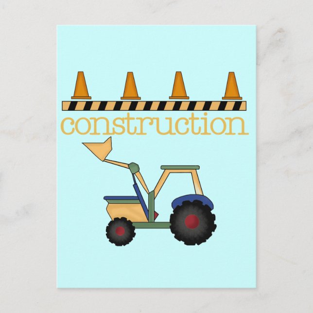 Carte Postale T-shirts et cadeaux pour chargeur de seau de const (Devant)
