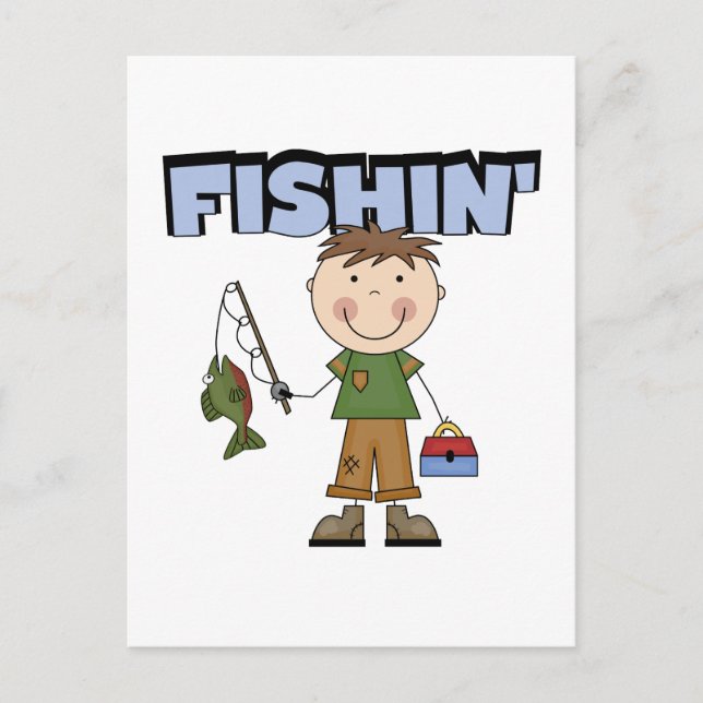 Carte Postale T-shirts et Cadeaux pour Garçon Pêcheur (Devant)
