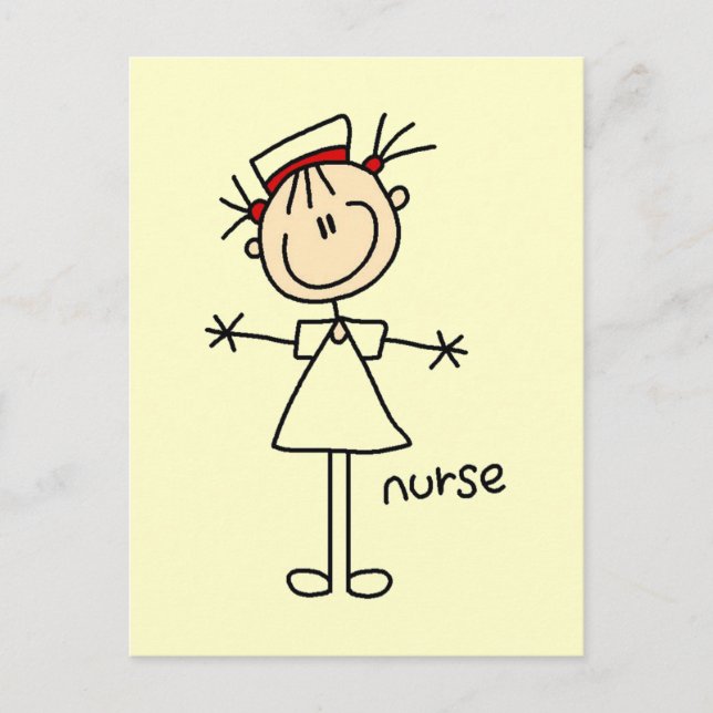 Carte Postale T-shirts et cadeaux pour infirmière simple bâton (Devant)