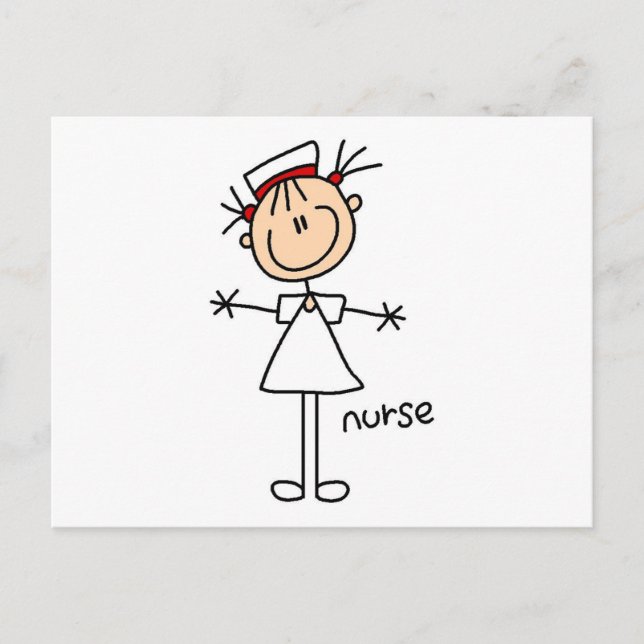 Carte Postale T-shirts et cadeaux pour infirmière simple bâton (Devant)
