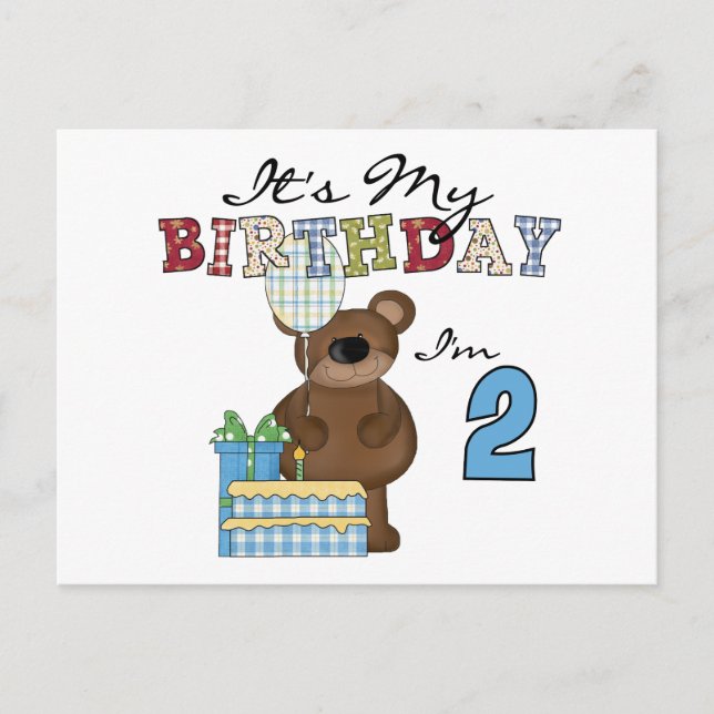 Carte Postale T-shirts et cadeaux pour le 2e anniversaire de Boy (Devant)