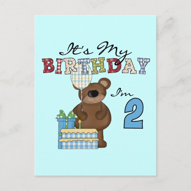 Carte Postale T-shirts et cadeaux pour le 2e anniversaire de Boy (Devant)