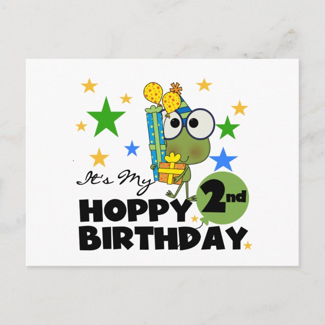 Carte Postale T-shirts et cadeaux pour le 2e anniversaire de la  (Devant)