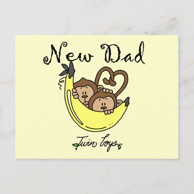 Carte Postale T-shirts et Cadeaux pour Papa de Jumeaux Garçons S (Devant)