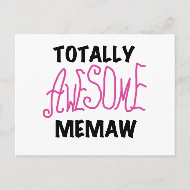 Carte Postale T-shirts et cadeaux rose Memaw absolument géniaux (Devant)
