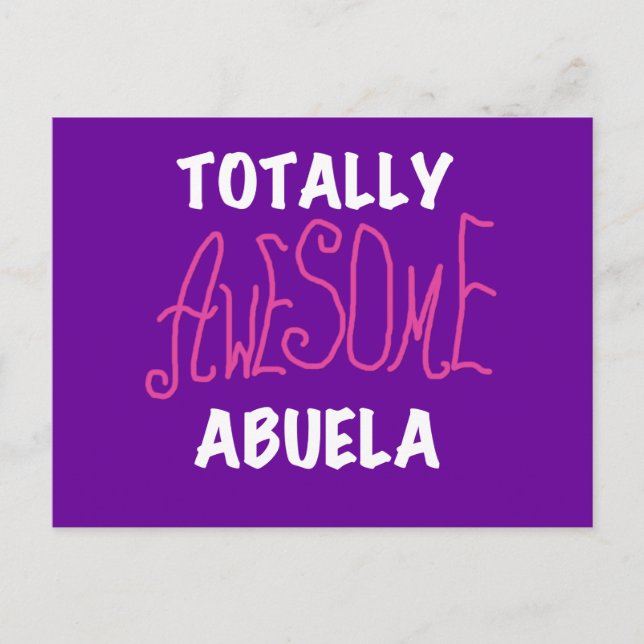 Carte Postale T-shirts et cadeaux roses d'Abuela absolument géni (Devant)
