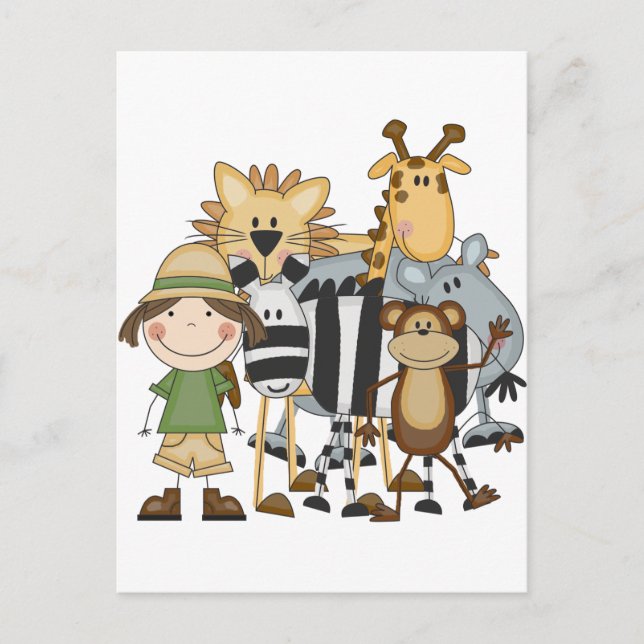 Carte Postale T-shirts et cadeaux Safari Girl (Devant)