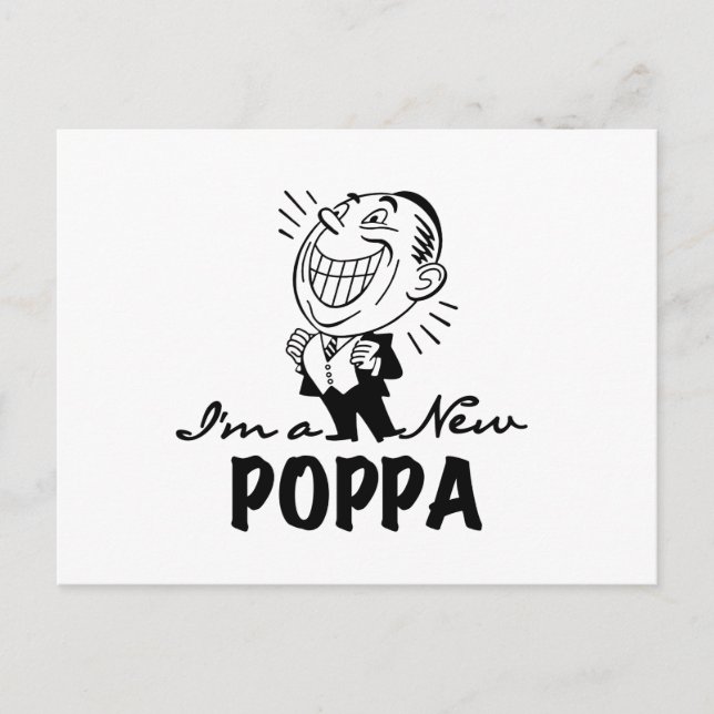 Carte Postale T-shirts et cadeaux Smiling New Poppa (Devant)