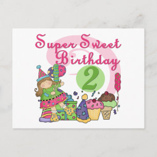 Carte Postale T-shirts et cadeaux Super Sweet 2e anniversaire