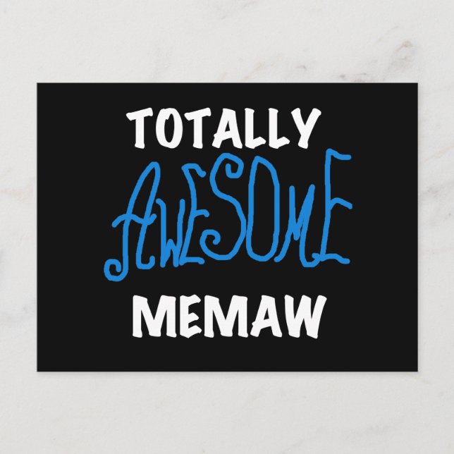 Carte Postale T-shirts et Cadeaux Totalement Géniaux Memaw Bleu (Devant)