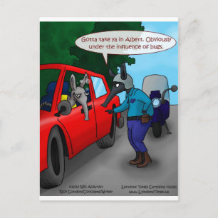 Carte Postale T-shirts et tasses drôles Aardvark Conduite avec u