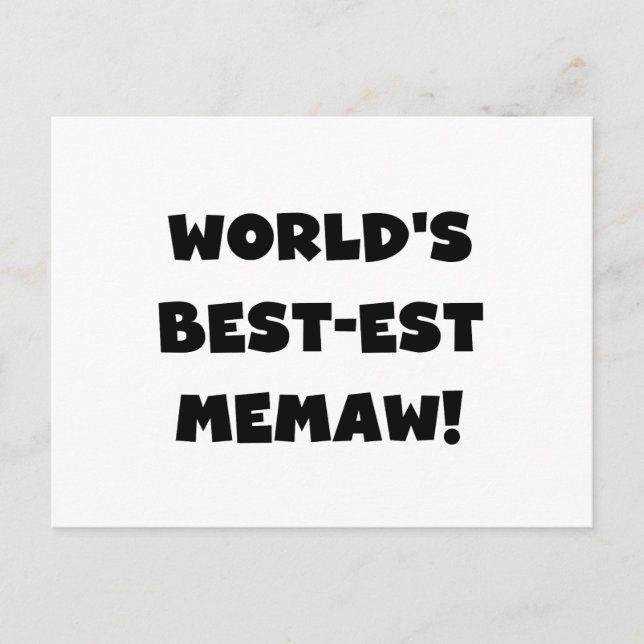 Carte Postale T-shirts noir et blanc du Meilleur-est Memaw du (Devant)
